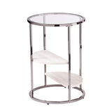 Ledermore Round Side Table W/ Faux Stone