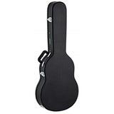 Thinline Classical Guitar Economy Hardshell Case - 15 Mm Velvet Padding - Black With Chrome Hardware