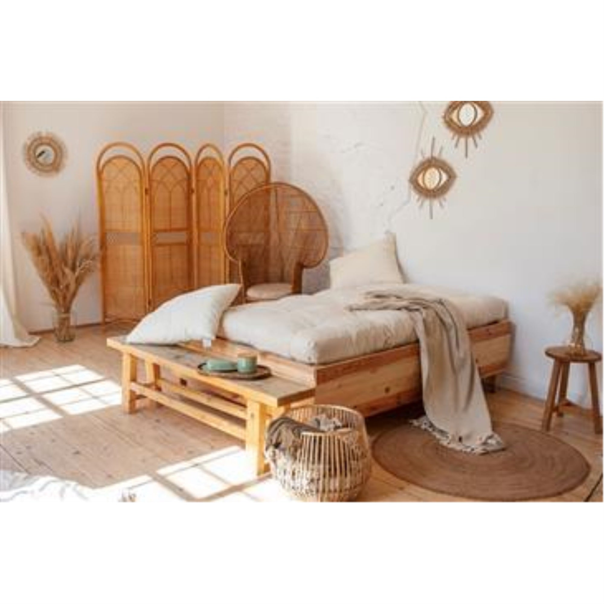 100% Organic Cotton And Wool Double 5 Futon With 2 Foam Core In Organic Twill Fabric Case