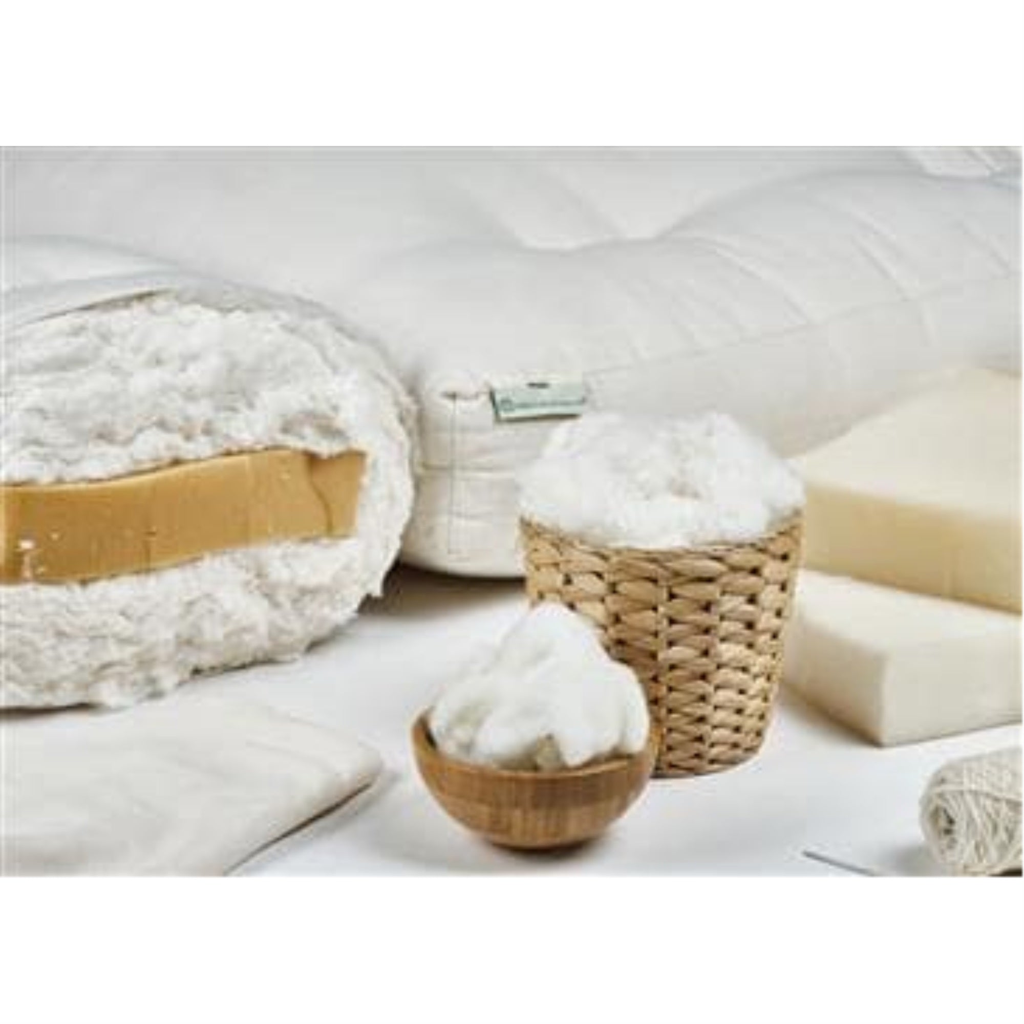 100% Organic Cotton Footstool With 2 Foam Core In Organic Twill Fabric Case