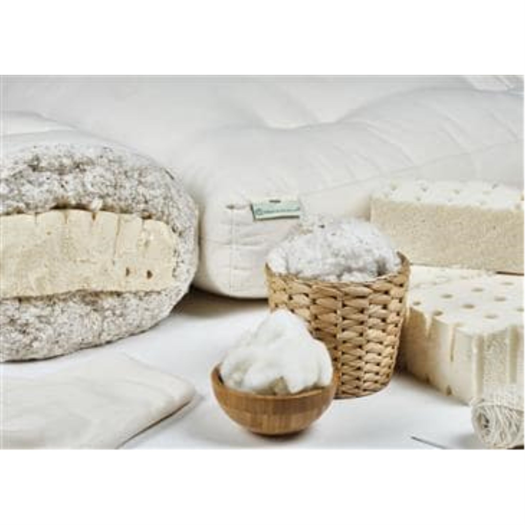 100% Organic Cotton And Wool Double Massage Mat With 1 Natural Latex Core In Organic Twill Fabric Case