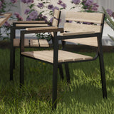 Standlake Slatted Outdoor Chairs 2Pc Set