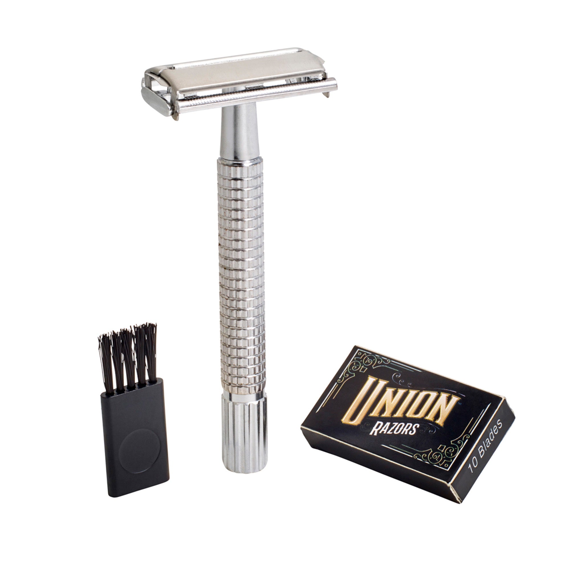Union Razors Rz1 German Razor Set 3-Piece Mens Razor Grooming Kit Replacement Blades And Brush Mens Shaver Set