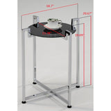 Hendon Modern Accent Side End Table, Black Tempered Glass Top & Chrome Metal Base