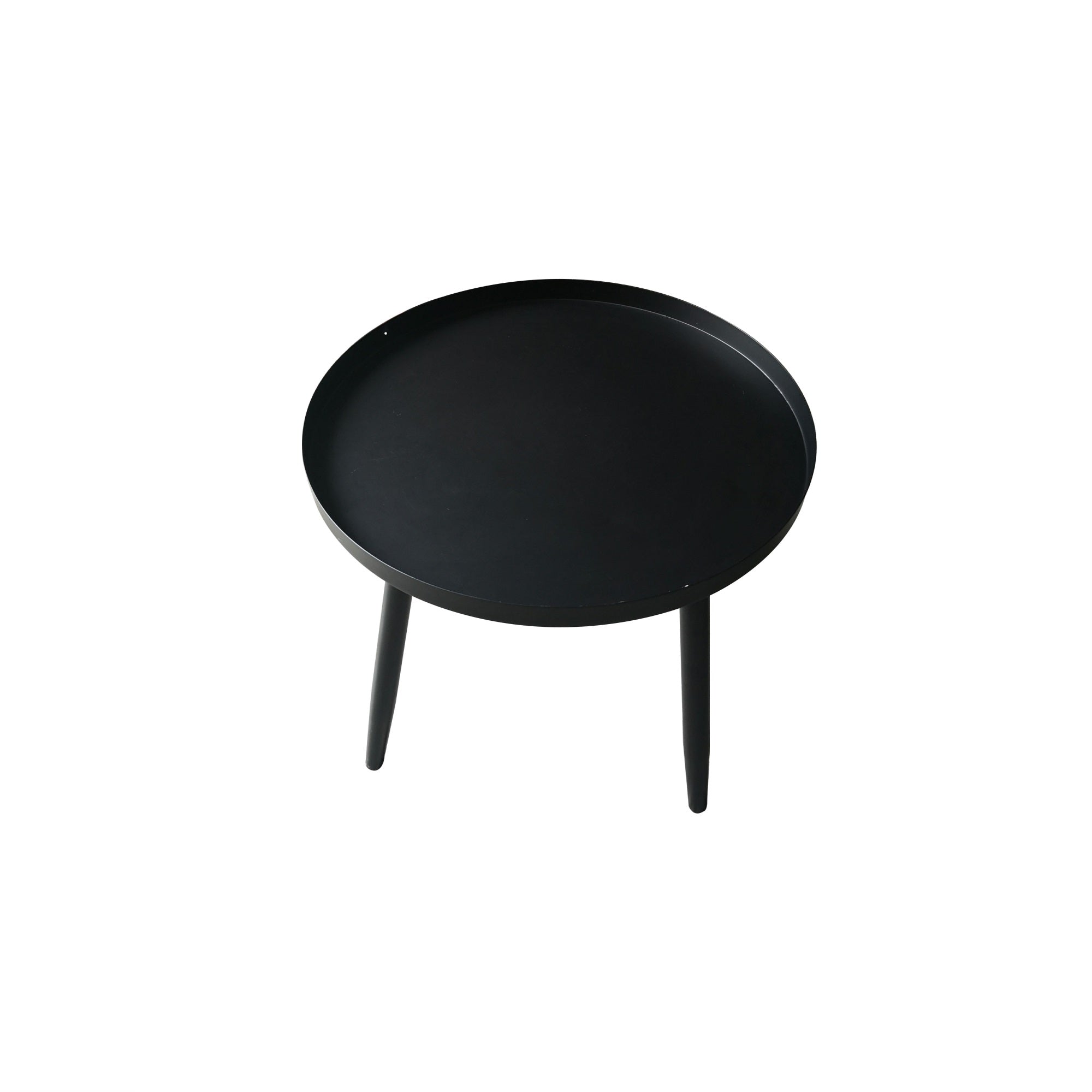 Scranton 3 Legged Side End Accent Table, 16 Round, Black Metal, Modern