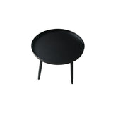 Scranton 3 Legged Side End Accent Table, 16 Round, Black Metal, Modern