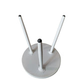 Scranton 3 Legged Side End Accent Table, 16 Round, White Metal, Modern