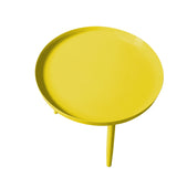 Scranton 3 Legged Side End Accent Table, 16 Round, Yellow Metal, Modern