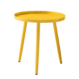 Scranton 3 Legged Side End Accent Table, 16 Round, Yellow Metal, Modern