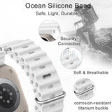 Ocean Silicone Sport Band For Apple Watch Ultra 2/Ultra Band 49mm 45mm 44mm 42mm for Men Women, Breathable Soft Waterproof Strap
