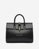 Oriana (black) - Italian calf leather women's handbag (with shoulder strap)