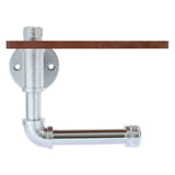 Pipeline Collection Toilet Paper Holder With Wood Shelf