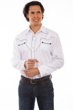 SOLID SHIRT W/CANDY CANE PIPING