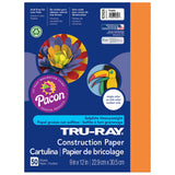 Tru-Ray Construction Paper, Pumpkin, 9 x 12, 50 Sheets