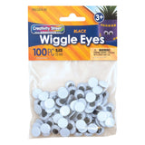 Wiggle Eyes, Black, 15 mm, 100 Pieces