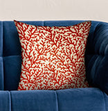 Plutus Sweet Trinidad Red Floral Luxury Throw Pillow Double Sided 16 X 16
