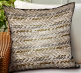 Plutus Antique Zane Brown Dobby Luxury Outdoor/Indoor Throw Pillow Double Sided 16 X 16