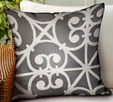 Plutus Abalone Truffle Gray Chevron Luxury Outdoor/Indoor Throw Pillow Double Sided 24 X 24