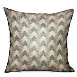 Plutus Forest Jade Sea Green Chevron Luxury Outdoor/Indoor Throw Pillow Double Sided 22 X 22