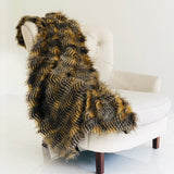 Plutus Porcupine Mocha Faux Fur Luxury Throw Throw 36W X 60L