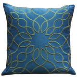 Plutus Calico Island Blue And Green Geometric Luxury Throw Pillow Double Sided 12 X 20