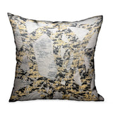 Plutus Craven Dust Gold, Gray Abstract Luxury Throw Pillow Double Sided 20 X 36 King
