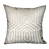 Plutus Pearly Velvet Gray Geometric Luxury Throw Pillow Double Sided 24 X 24