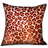 Plutus Emberglow Velvet Cheetah Red Animal Motif Luxury Throw Pillow Double Sided 12 X 20