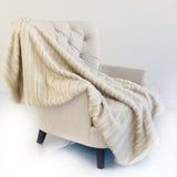 Plutus Fancy Mink Faux Fur Ivory Luxury Throw Throw 36W X 60L