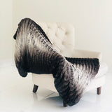 Plutus Chocolate Brown Ivory Faux Fur Luxury Throw Throw 36W X 60L