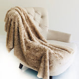 Plutus Champagne Persian Chilla Faux Fur Handmade Luxury Throw Blanket 108L X 90W Full - Queen