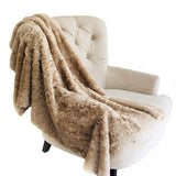 Plutus Champagne Persian Chilla Faux Fur Handmade Luxury Throw Blanket 108L X 90W Full - Queen
