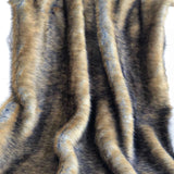 Plutus Brown And Grey Wild Grizzly Bear Faux Fur Luxury Throw Throw 36W X 60L