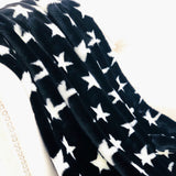 Plutus Black And White Stars Soft Handmade Luxury Throw Blanket 114L X 120W King