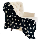 Plutus Black And White Stars Soft Handmade Luxury Throw Blanket 114L X 120W King