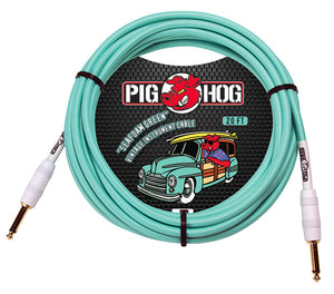 Pig Hog ''Seafoam Green'' Woven Jacket Tour Grade Instrument Cable, 20-Foot