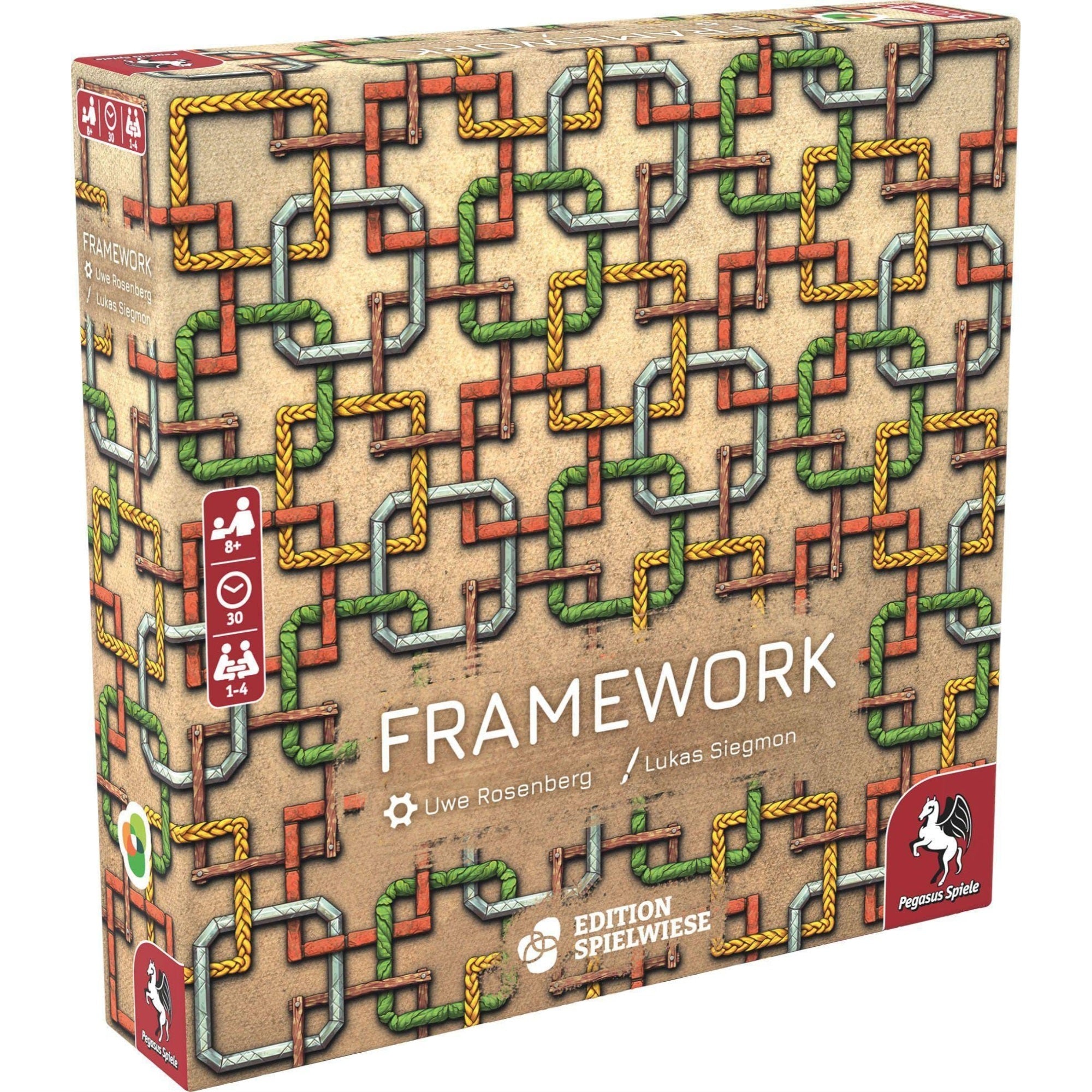 Framework - Board Game By Pegasus Spiele 1-4 Players - Board Games For Family - 30 Minutes Of Gameplay - Games For Family Game N