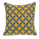 Parkland Collection Kain Transitional Grey And Orange Pillow Cover With Poly Insert