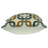 Parkland Collection Boxer Transitional Grey And Orange Pillow Cover With Poly Insert
