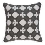 Parkland Collection Noma Transitional Grey And White Pillow Cover With Poly Insert