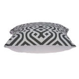 Parkland Collection Vega Traditional Grey And White Pillow Cover With Poly Insert