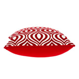 Parkland Collection Altia Transitional Red And White Pillow Cover With Poly Insert