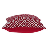 Parkland Collection Trix Transitional Red And White Pillow Cover With Poly Insert