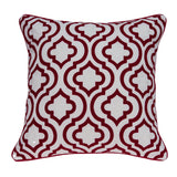 Parkland Collection Nilam Transitional Red And White Pillow Cover With Poly Insert