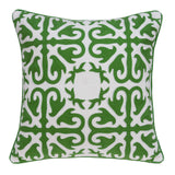 Parkland Collection Ceti Traditional Green And White Pillow Cover With Poly Insert