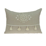 Parkland Collection Lea Transitional Beige Pillow Cover With Poly Insert