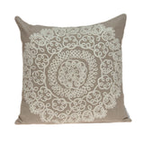Parkland Collection Arlene Traditional Tan Pillow Cover With Poly Insert