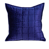 Parkland Collection Augusta Transitional Royal Blue Solid Quilted Pillow Cover With Poly Insert