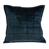 Parkland Collection Cerro Transitional Dark Blue Solid Quilted Pillow Cover With Poly Insert