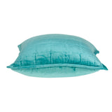 Parkland Collection Gorty Transitional Aqua Solid Quilted Pillow Cover With Poly Insert
